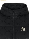  Áo Khoác Phao MLB Diamond Monogram Tonton Jacquard Hooded Goose Short Padding NY (Black) 3ADJM1246-50BKS 