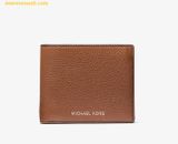  Ví Nam Michael Kors Cooper Pebbled Leather Billfold Wallet With Coin Pouch 36T4LCOF3L 