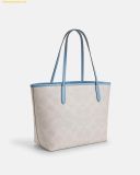  Túi Tote Coach City Tote In Signature Canvas  - Trắng 