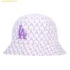 Mũ Bucket MLB Pastel Monogram Dome Hat LA (VIOLET) 32CPHA111-07V Trắng Logo Tím 