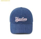  Mũ Lưỡi Trai MLB Varsity Culsive Lettering Denim Unstructured Ball Cap New York Yankees Indigo 3ACPVD14N-50INS 