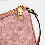  Túi Đeo Vai Coach Plaza Bag In Signature Canvas Brass Melon Pink 