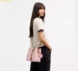 Túi Đeo Vai Coach Rowan Bucket Bag In Signature Canvas With Charms Powder Pink CEA23 