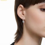  Khuyên Tai, Bông Tai Swarovski Stilla drop earrings Round cut, White, Rhodium plated 5636717 