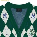  Áo Khoác Cardigan MLB Women's Monogram Sweater New York Yankees 3FKCM0134-50GNS Xanh Lá 