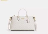  Túi Xách Coach Georgia Satchel bag in signature canvas CW422 Trắng Logo 