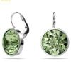  Bông Tai, Khuyên Tai Swarovski Bella drop earrings Round cut, Green, Rhodium plated SKU: 5724291 