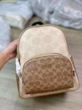  Balo Coach Court Backpack In Blocked Signature Canvas Màu Trắng Logo CZ771 
