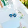 Bông Tai, Khuyên Tai Swarovski Bella drop earrings Blue, Rhodium plated 