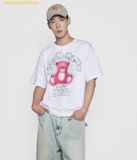  Áo Phông ADLV Blur Sketch Bear Short Sleeve T-Shirt Trắng 