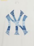  Áo Phông MLB Vintage Denim-like Monogram Big Lux Oversized Short Sleeve T-shirt 3ATSM0663-50CRS Cream 