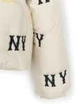  Áo Khoác Phao MLB Women's Megagram Embroidered Tube Hooded Crop Padded NY (D.Cream) 3FDJG1046-50CRD 
