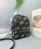  Balo Mini Michael Kors Rhea Extra-Small Printed Signature Logo Backpack Màu Đen 