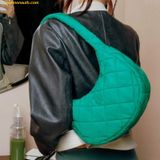  Túi Đeo Vai MLB Quilted Hobo Bag Medium LA Dodgers L.Green 3ABQM0936-07GNL 