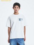  Áo Phông MLB Basic Denim-like Coopers Overfit Short Sleeve T-shirt New York Yankees Ivory 3ATSB1053-50IVS 