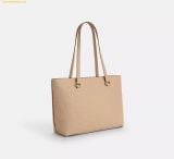  Túi Tote Coach Station Tote Bag In Signature Leather Gold Oat CCD49 