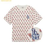  Áo Phông MLB Classic Monogram Full-Panel Pattern Short-Sleeve T-Shirt LA (Cream) 3ATSM1133-07CRS Trắng Cream 