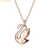  Dây Chuyền Swarovski Iconic Swan Pendant Swan, Green, Rose Gold-Tone Plated 5650067 