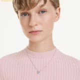  Dây Chuyền Swarovski Symbolica pendant Round cut, Pavé, Horse shoe, Blue, Rhodium plated 5746562 