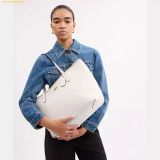  Túi Tote Coach Leather City Tote Shoulder Bag Chalk CR111 