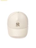  Mũ Lưỡi Trai MLB Diamond Monogram Leather Embossed Structured Ball Cap NY (D.Cream) 3ACPML04N-50CRD 