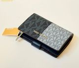  Ví Gập Bucket Michael MK Jet Set Medium Logo Wallet Navy Logo 