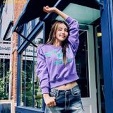  Áo Sweat MLB Women's Varsity Crop Sweatshirt NY (D.Lavender) 3FMTV0234-50LDD 