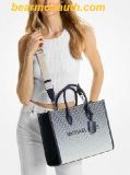  Túi Tote Michael Kors Mirella Medium Ombré Logo Tote Bag Đen Trắng 