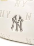  Túi Đeo Vai MLB Classic Monogram Embossed New York Yankees Hobo Bag 3ABQM016N-50CRS Trắng 