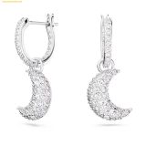  Bông Tai, Khuyên Tai Swarovski Luna drop earrings Moon, White, Rhodium plated 5666157 
