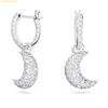 Bông Tai, Khuyên Tai Swarovski Luna drop earrings Moon, White, Rhodium plated 5666157