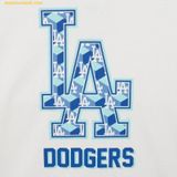  Áo Phông MLB Cube Clipping Monogram Overfit Short Sleeve T-Shirt LA (White) 3ATSM0333-07WHS 