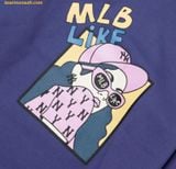 Áo Sweater MLB Long Sleeve T-shirt PQJ 3AMTL0224-50NYL LIKE Cartoon Overfit Man-to-Man Tím 