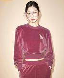  Áo Sweat Crop MLB Women's Basic Velvet Crop Man-to-Man LA (Pink) 3FMTB0924-07PKS 