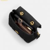  Túi Đeo Chéo Coach Tabby 19 Quilted Leather Top-Handle Bag Black CCC12 