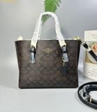  Túi Tote Coach Mollie Tote 25 In Signature Canvas Đen Logo CV965 