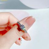  Nhẫn Swarovski Attract Ring Round, White, Rhodium Plated 