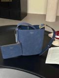  Túi Đeo Vai Coach Bleecker 21 Suede Bucket Bag Light Denim CCW84 