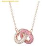 Dây Chuyền, Vòng Cổ Swarovski Dextera necklace Intertwined circles, Pink, Rose gold-tone plated 5642884