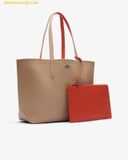  Túi Tote Lacoste Women's Anna Reversible Tote & Pouch Viennois Burnt Ochre 