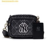  Túi Đeo Chéo MLB Monogram JQD New York Yankees 7ACRMD73N - 50BKS Đen Xám 
