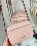  Túi Đeo Chéo MICHAEL KORS jet set travel large signature logo camera crossbody bag powder blush 