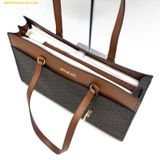  Túi Tote Michael Kors Jet Set Travel Large Signature Logo Pocket Tote Bag Brown 