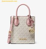  Túi Đeo Chéo Michael Kors Mercer Extra-Small Pebbled Leather Crossbody Bag 35T1GM9C0I Trắng Logo 