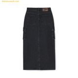  Chân Váy Bút Chì MLB Denim Midi Basic Small Logo 3FDSB0244-50BKS 