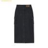  Chân Váy Bút Chì MLB Denim Midi Basic Small Logo 3FDSB0244-50BKS 