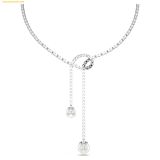  Dây Chuyền, Vòng Cổ Swarovski Matrix Y necklace Crystal pearl, Round cut, White, Rhodium plated - 5692416 