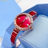  Đồng Hồ Swarovski Matrix bangle watch Swiss Made, Crystal bracelet, Red, Rose gold-tone finish 5690811 