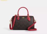  Túi Trống Coach Rowan Satchel Bag In Maxi Signature Canvas CCD76 True Red 
