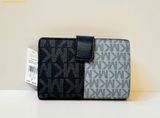  Ví Gập Bucket Michael MK Jet Set Medium Logo Wallet Navy Logo 